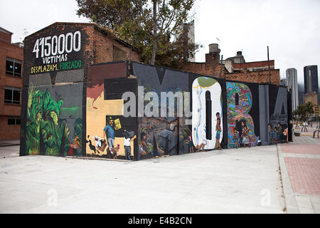 Many cities around the world are represented in urban culture, Bogota, is a dense and diverse city, where the walls begin to be Stock Photo