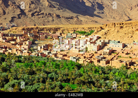 Ait Quaritane,Tinerhir on Wadi,River Todra,Route 703 close to Todra Gorge,Southern Morocco Stock Photo