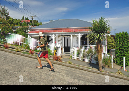 Baldwin Street (world's steepest street), North East Valley, Dunedin, Otago, South Island, New Zealand Stock Photo