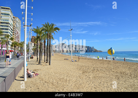 Playa de Levante, Benidorm, Costa Blanca, Alicante Province, Kingdom of Spain Stock Photo