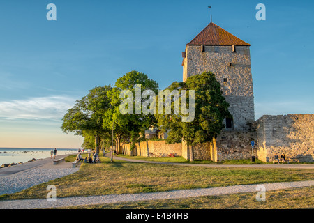 Visby city wall on Gotland in Sweden Stock Photo