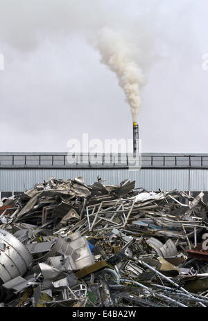 Factory with smokestack Stock Photo