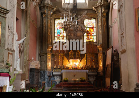 Interior of ancient church Stock Photo