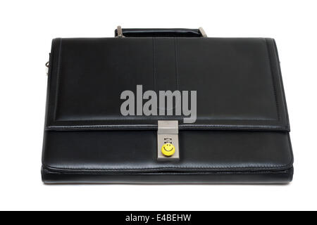 Black stylish leather briefcase Stock Photo