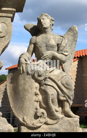 Angel statue in Jesuit College bridge, Kutna Hora Stock Photo