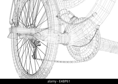 Mountain Bicycle 3D model, body structure , wire model Stock Photo - Alamy