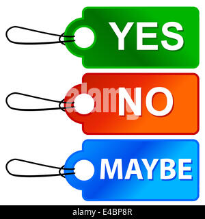 Yes No and Maybe - Three Signs Stock Photo