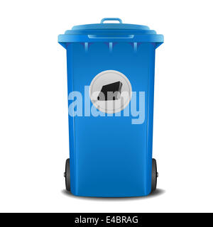 blue recycling bin Stock Photo