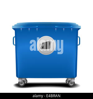 blue recycling bin Stock Photo