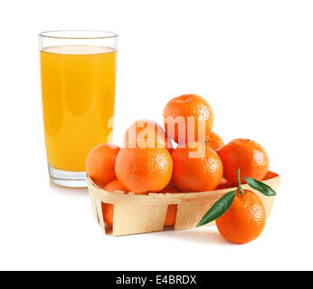 Citrus juice and tangerines Stock Photo