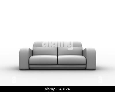 sofa in neutral tones on a white background Stock Photo