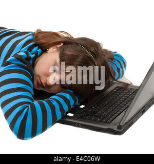 woman fallen asleep Stock Photo