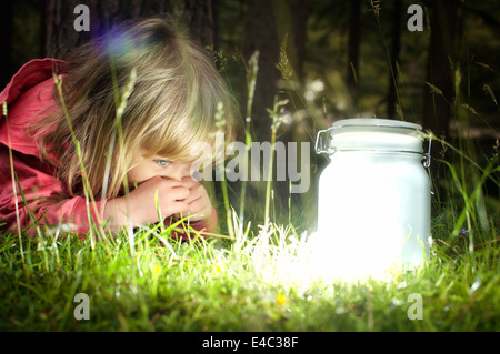 Fairies in a Jar Stock Photo