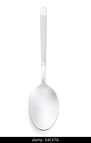 Isolated metallic tea spoon against, white background Stock Photo