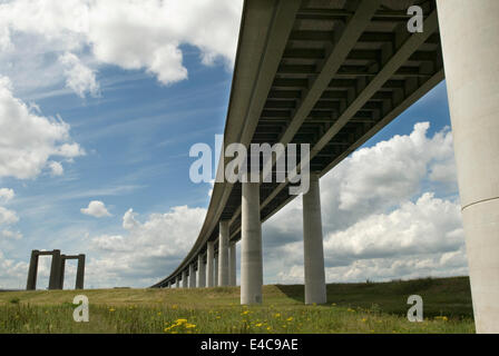 Isle of Sheppey new flyover bridge Kent Uk 2014 2010s UK HOMER SYKES Stock Photo