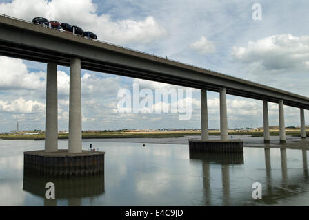 Isle of Sheppey new flyover bridge Kent Uk 2014 2010s UK HOMER SYKES Stock Photo