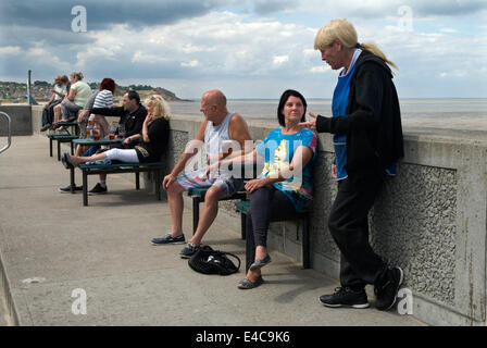 Working class seniors on holiday. Leysdown-on-Sea, holidaymakers  Isle of Sheppey Kent UK.  2014 2010s HOMER SYKES Stock Photo