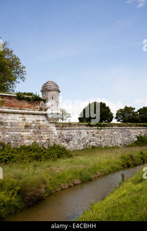 The ancient royal harbour of Brouage (France), sanded up nowadays. Brouage, ancien port royal fortifié, maintenant ensablé. Stock Photo