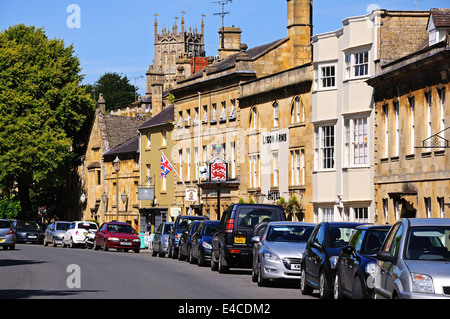 Businesses along the High Street, Chipping Campden, The Cotswolds, Gloucestershire, England, UK, Western Europe. Stock Photo