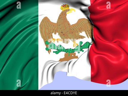 Flag of Mexico (1821-1823). Close Up. Stock Photo