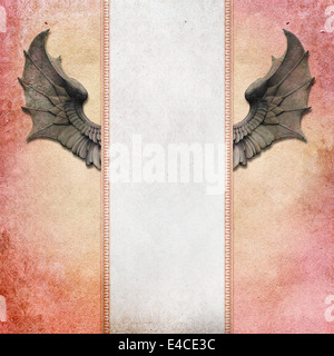 Vintage background with dragon wings Stock Photo