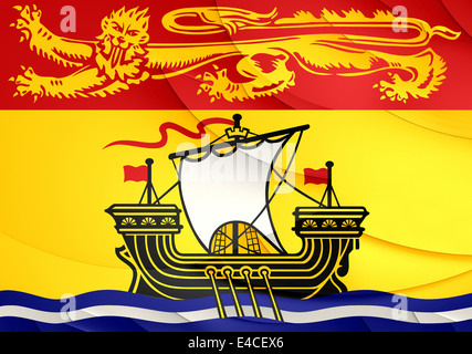 Flag of New Brunswick, Canada. Close Up.  Stock Photo