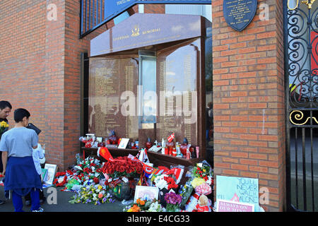 The Hillsborough Memorial at Anfield football stadium, commemorating those that died in the tragedy of 1989, Liverpool, UK Stock Photo