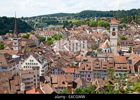 View on Schaffhausen old town, Switzerland. Stock Photo