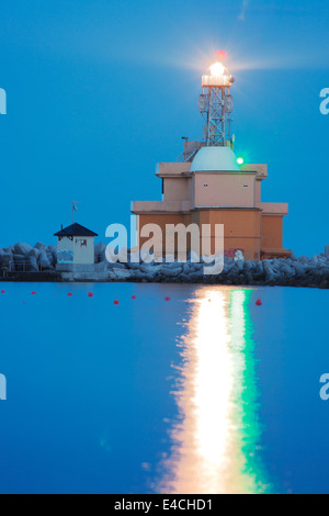 lighthouse Venetian Lagoon, Venice, Italy; Breakwater Lighthouse Port of Venice Stock Photo