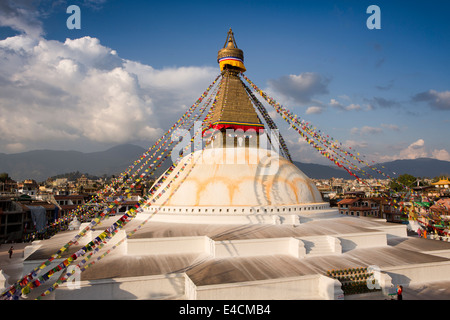 Nepal, Kathmandu, Boudhanath, Boudha, Tibetan Buddhism’s largest stupa Stock Photo