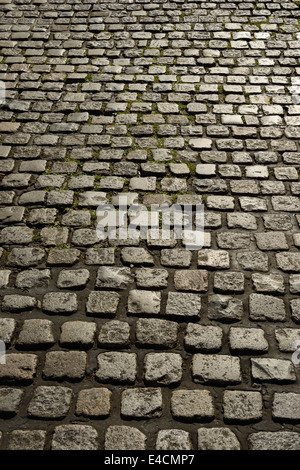 Abstract detail of a UK cobbled street Stock Photo