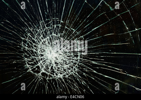 Shattered pane of glass Stock Photo