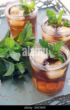 Iced Tea with Mint Stock Photo