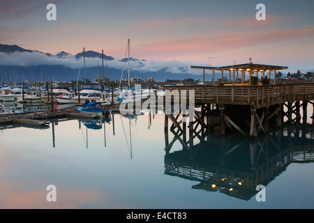 Seward Small Boat Harbor at the head of Resurrection Bay, Seward, Alaska. Stock Photo