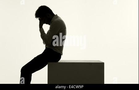 Frustrated young businessman in the very bad mood Stock Photo