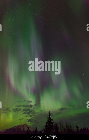 Aurora borealis over Resurrection Bay, Seward, Alaska. Stock Photo