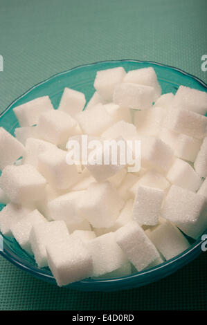 bowl of sugar cubes Stock Photo