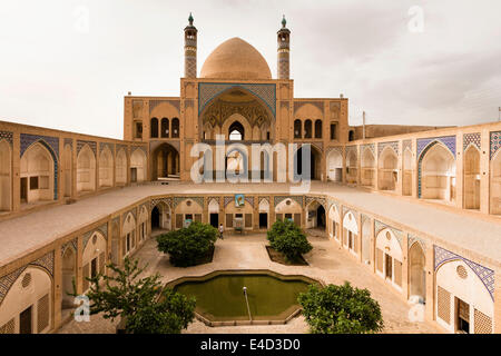 The 18th century Agha Bozorg Mosque and its sunken courtyard, Kashan, Iran Stock Photo