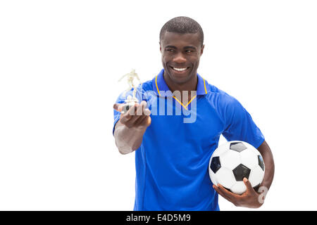 Black American Figurine Boy Holding A Football