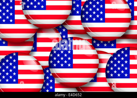USA flag buttons background, presidential elections concept Stock Photo