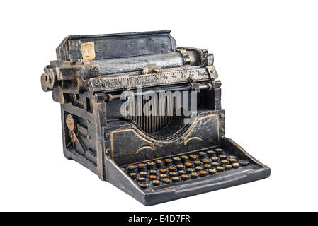 Ancient typewriter on the white background Stock Photo