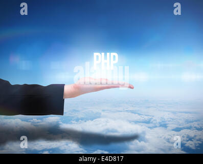 Businesswomans hand presenting the word php Stock Photo