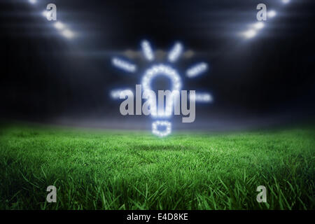 Composite image of cloud in shape of light bulb Stock Photo