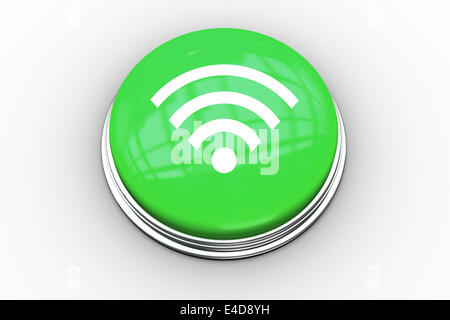 Composite image of wifi symbol graphic on button Stock Photo