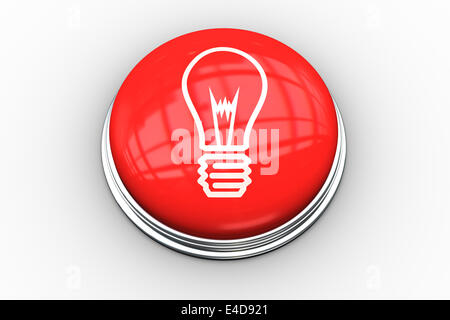 Composite image of light bulb graphic on button Stock Photo