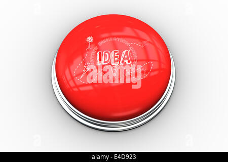 Composite image of light bulb graphic on button Stock Photo