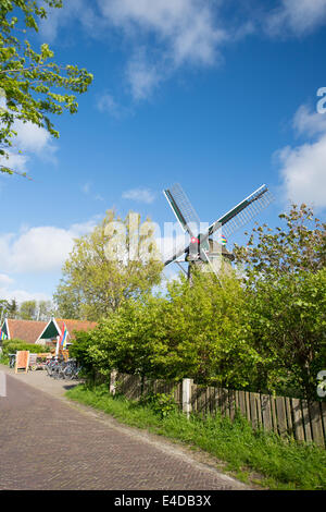 windmill at Dutch wadden island Terschelling village Formerum Stock Photo