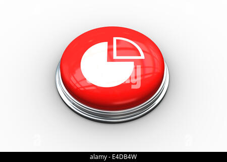 Composite image of pie chart graphic on button Stock Photo