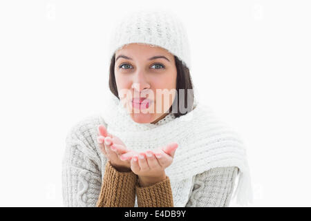 Pretty brunette blowing kiss to camera Stock Photo