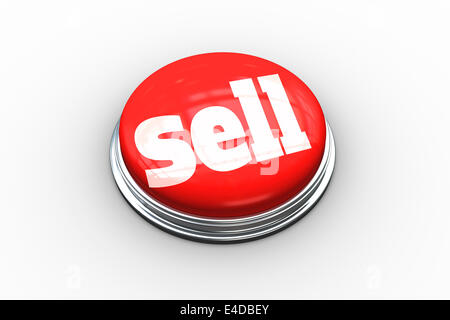Sell on digitally generated red push button Stock Photo - Alamy